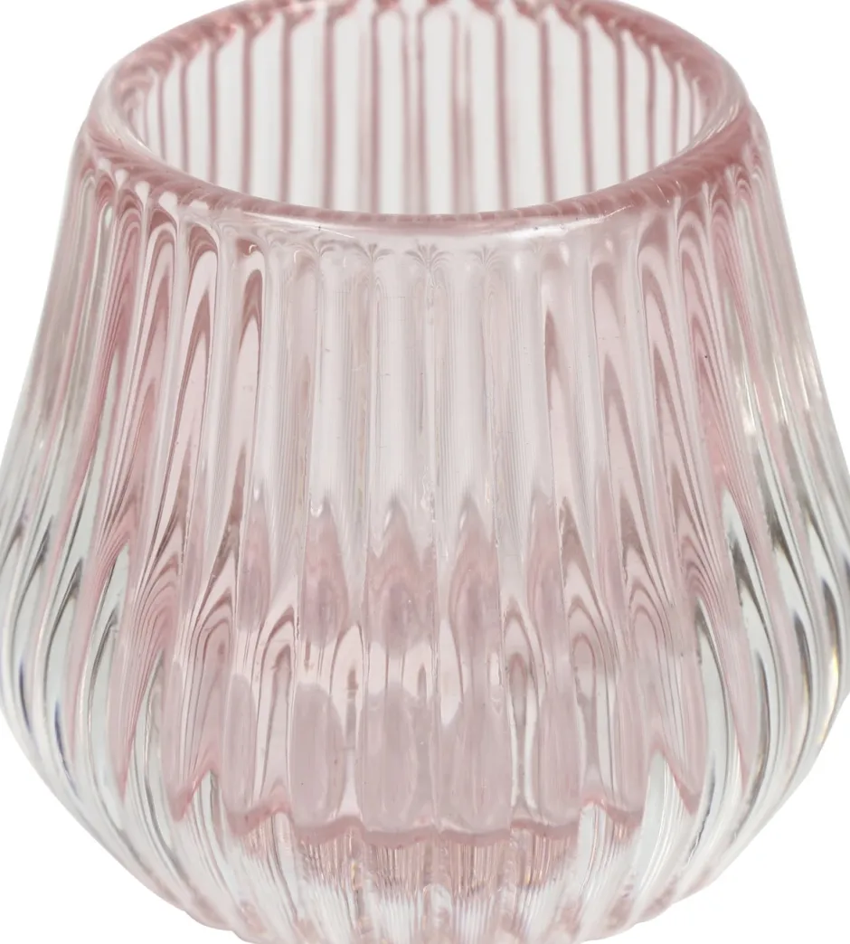 Intratuin Countryfield Teelichthalter Carlin rosa D 7,2 H 6,5 cm| Teelichthalter