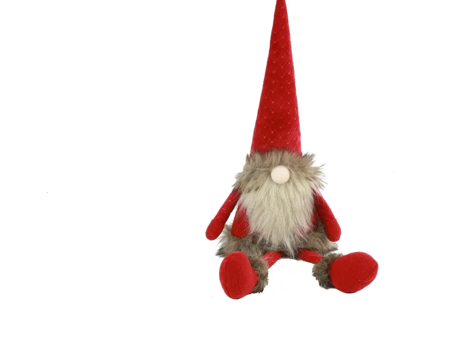 Intratuin Countryfield Weihnachtsdeko Wichtel Driekus rot 11 x 15 x 55 cm| Weihnachtsfiguren & -Objekte