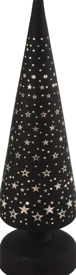 Intratuin Countryfield Weihnachtsdeko Baum beleuchtet Bomont schwarz 8 LEDs warmweiß 9 x 9 x 30 cm| Weihnachtsfiguren & -Objekte