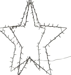 Intratuin 3D Weihnachtsstern schwarz beleuchtet mit 90 LEDs warmweiß D 57 cm| Weihnachtssterne