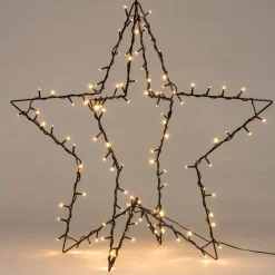 Intratuin 3D Weihnachtsstern schwarz beleuchtet mit 90 LEDs warmweiß D 57 cm| Weihnachtssterne