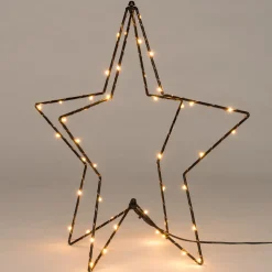 Intratuin 3D Weihnachtsstern schwarz beleuchtet mit 60 LEDs klassisch warm D 51 cm| Weihnachtssterne