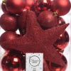 Intratuin Decoris Weihnachtsbaumschmuck Marilene rot 33 St.| Weihnachtskugeln & -Anhänger|Weihnachtsbaumspitzen