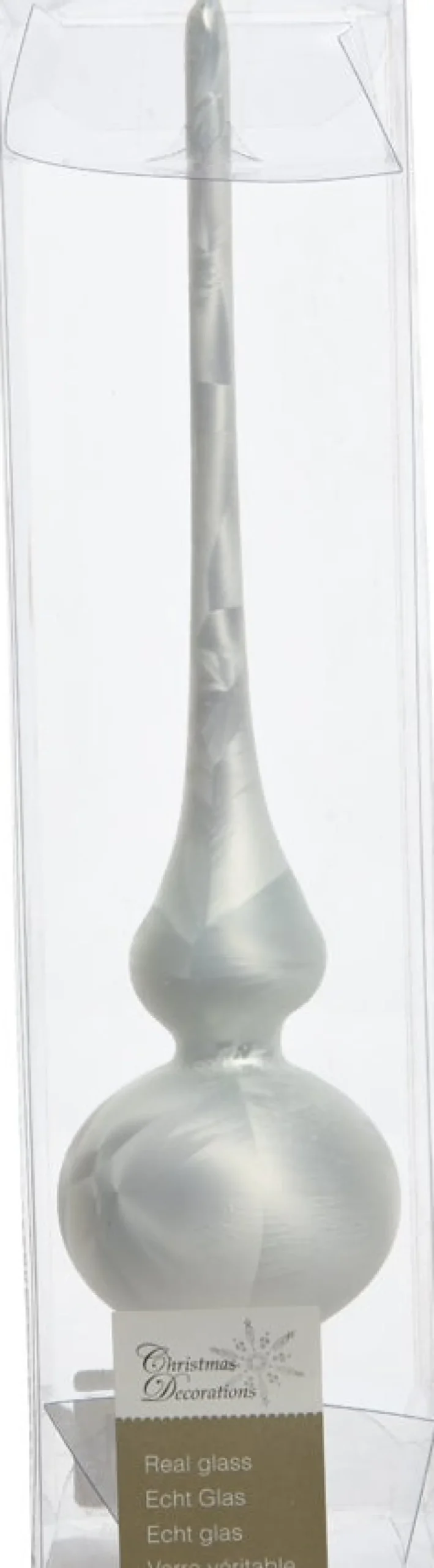 Intratuin Decoris Weihnachtsbaumspitze weiß Eislack D 6 H 26 cm| Weihnachtsbaumspitzen