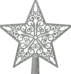 Intratuin Decoris Weihnachtsbaumspitze silber 2,3 x 20 x 21,5 cm| Weihnachtsbaumspitzen