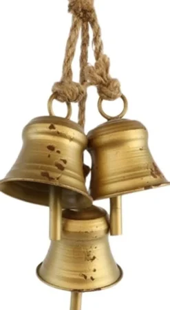 Intratuin Dekoration Anhänger Glocke gold 15 x 8 x 40 cm| Wandhänger|Weihnachtsdeko Zum Aufhängen