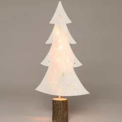 Intratuin Deko-Weihnachtsbaum weiß mit 10 LEDs warmweiß H 41 cm| Weihnachtsfiguren & -Objekte