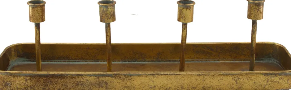 Intratuin Dijk Natural Collections Kerzenständer Diego gold 48,5 x 12,5 x 13 cm| Kerzenständer