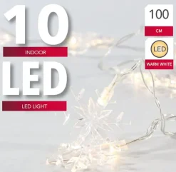 Intratuin Drahtlichterkette 1 m LED-Schneeflocken warmweiß| Motiv-Lichterketten