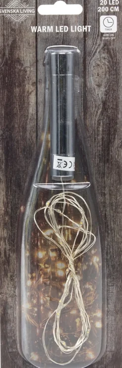 Intratuin Drahtlichterkette Korken 2 m mit 20 LEDs warmweiß| Motiv-Lichterketten