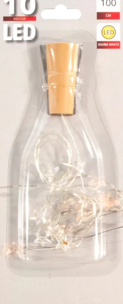 Intratuin Drahtlichterkette Korken 1 m LED-Sterne warmweiß| Mini- & Drahtlichterketten
