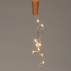 Intratuin Drahtlichterkette Korken 1 m mit 10 LEDs warmweiß| Mini- & Drahtlichterketten