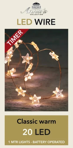 Intratuin Drahtlichterkette kupfer mit sterren LED 1 m warmweiß| Mini- & Drahtlichterketten