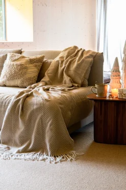 Intratuin Dutch Decor Plaid Josefien beige 140 x 180 cm| Decken & Plaids