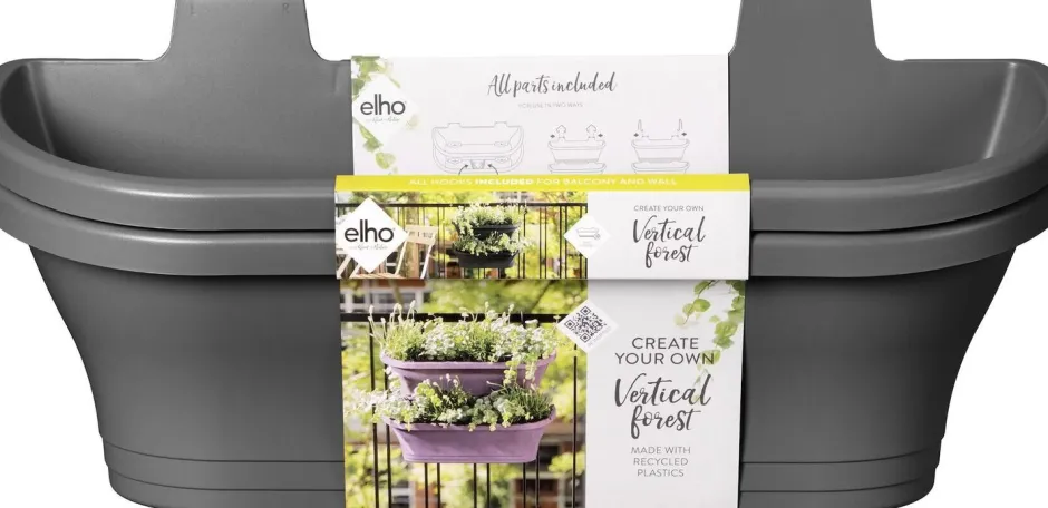 Intratuin Elho Balkonkasten Corsica anthrazit 51 x 17 x 23 cm| Balkonkästen|Blumentöpfe & Pflanzgefäße