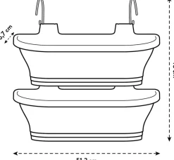 Intratuin Elho Balkonkasten Corsica anthrazit 51 x 17 x 23 cm| Balkonkästen|Blumentöpfe & Pflanzgefäße