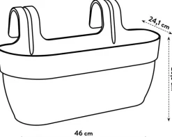 Intratuin Elho Balkonkasten Vibia Easyhanger anthrazit 46 x 24,1 x 26,5 cm| Balkonkästen|Blumentöpfe & Pflanzgefäße