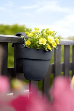 Intratuin Elho Balkonkasten Vibia Easyhanger anthrazit 20,5 x 24,1 x 26,5 cm| Blumenampeln & Hängetöpfe|Blumentöpfe & Pflanzgefäße