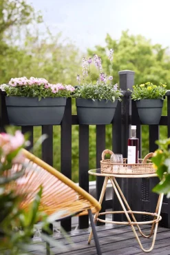 Intratuin Elho Balkonkasten Vibia Easyhanger anthrazit 20,5 x 24,1 x 26,5 cm| Blumenampeln & Hängetöpfe|Blumentöpfe & Pflanzgefäße