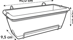 Intratuin Elho Barcelona Balkonkasten 90 cm anthrazit| Balkonkästen|Blumentöpfe & Pflanzgefäße