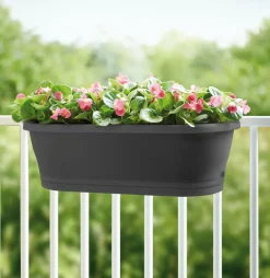 Intratuin Elho Corsica Balkonkasten 58,5 x 24,5 x 20,2 cm  anthrazit| Balkonkästen|Blumentöpfe & Pflanzgefäße