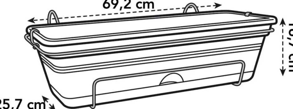 Intratuin Elho green basics Balkonkasten all-in-one 69,2 x 25,7 x 16,7 cm grün| Balkonkästen|Blumentöpfe & Pflanzgefäße