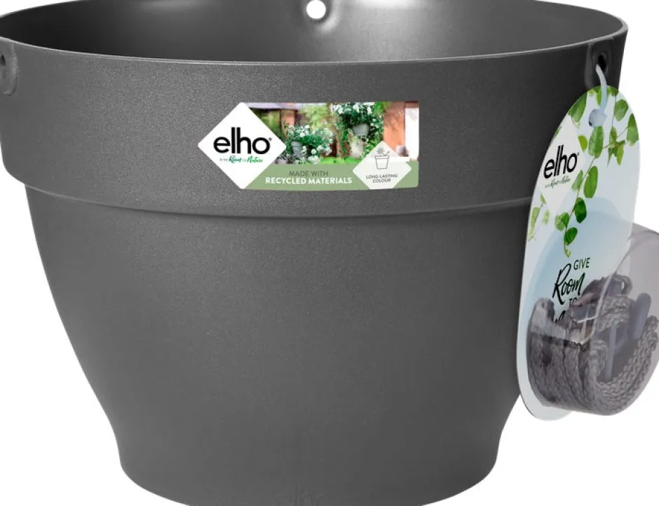 Intratuin Elho Hängetopf Vibia D 26 H 18 cm anthrazit| Blumenampeln & Hängetöpfe|Blumentöpfe & Pflanzgefäße