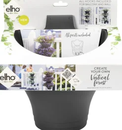 Intratuin Elho Hängetöpfe Corsica anthrazit 26,7 x 17 x 29,7 cm 3 St.| Blumenampeln & Hängetöpfe|Blumentöpfe & Pflanzgefäße