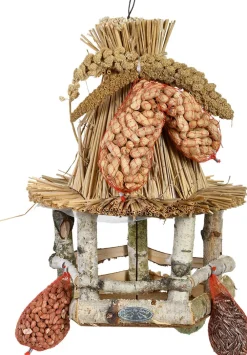 Intratuin Esschert Design Vogelhaus mit Futter 28 x 28 x 39 cm| Gartenvögel|Vogelfutterhäuser