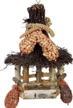 Intratuin Esschert Design Vogelhaus mit Futter 30 x 30 x 40 cm| Gartenvögel|Vogelfutterhäuser