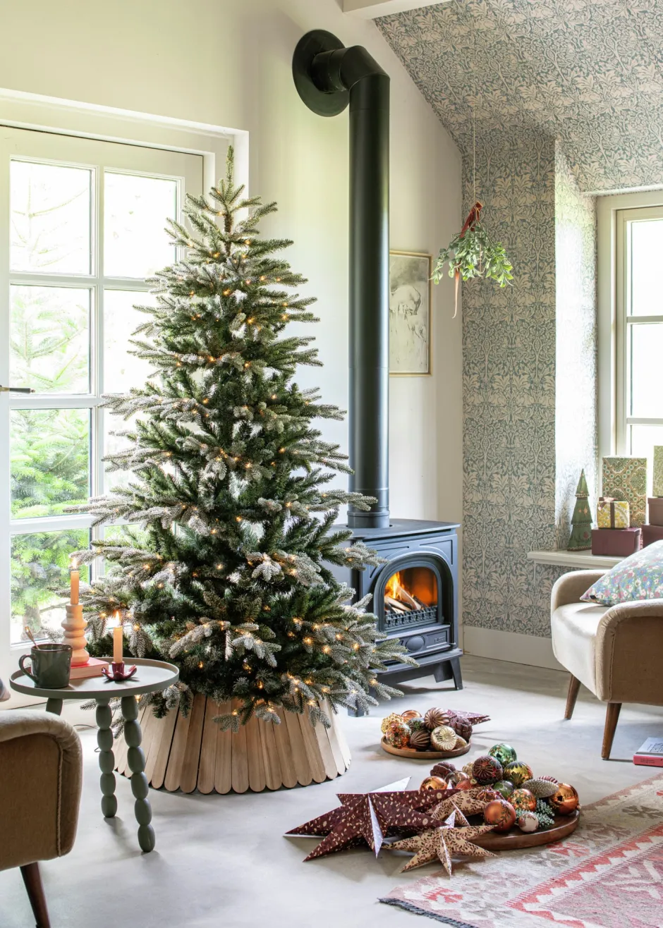 Intratuin Everlands Korb für Weihnachtsbaum natur D 70 H 28 cm| Weihnachtsbaumdecken & -Körbe