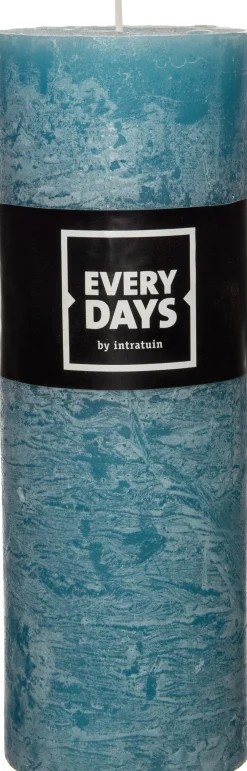 Intratuin Everydays by Stumpenkerze Rustic blau 82 Std. D 6,8 H 19 cm| Stumpenkerzen