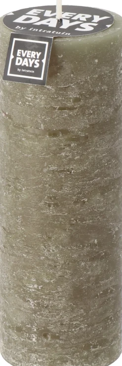 Intratuin Everydays by Stumpenkerze Rustic dunkelgrün 100 Std. D 7 H 19 cm| Stumpenkerzen