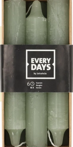 Intratuin Everydays by Stabkerzen Rustic hellgrün 6 Std. 6 St.| Stabkerzen