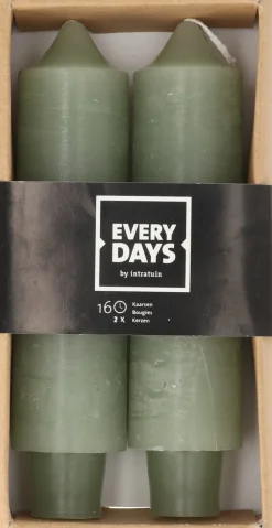Intratuin Everydays by Stabkerzen Rustic hellgrün 16 Std. 2 St.| Stabkerzen