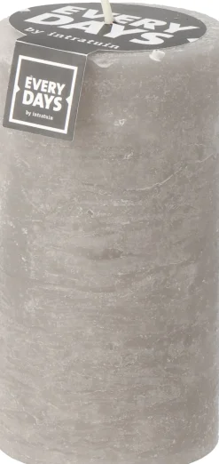Intratuin Everydays by Stumpenkerze Rustic hellgrau 75 Std. D 7 H 13 cm| Stumpenkerzen