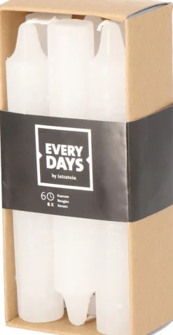 Intratuin Everydays by Stabkerzen Rustic weiß 6 Std. 6 St.| Stabkerzen