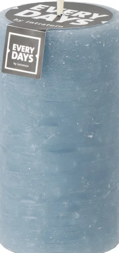 Intratuin Everydays by Stumpenkerze Rustic jeansblau 75 Std. D 7 H 13 cm| Stumpenkerzen