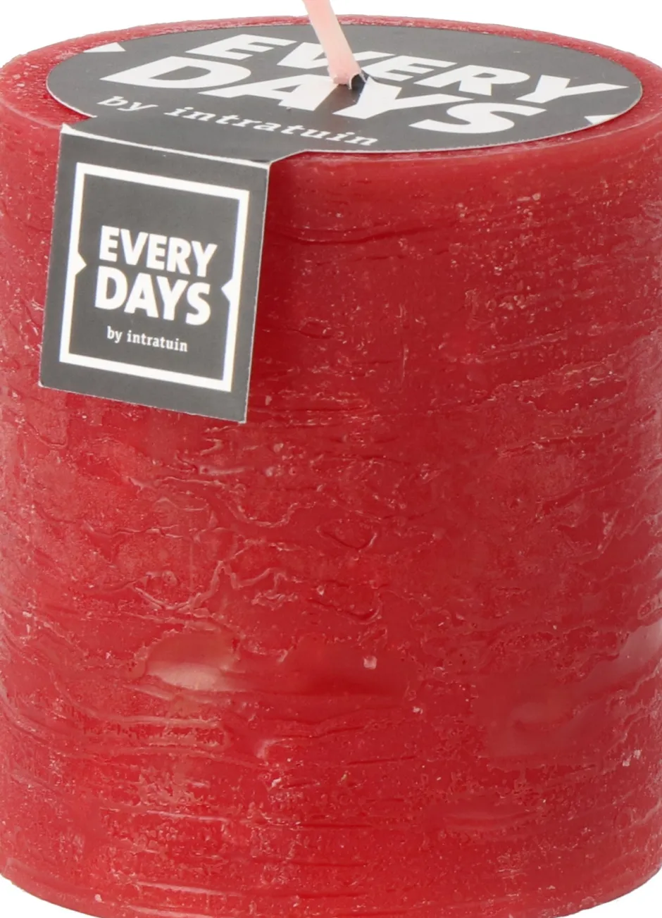 Intratuin Everydays by Stumpenkerze Rustic dunkelrot 45 Std. D 7 H 8 cm| Stumpenkerzen