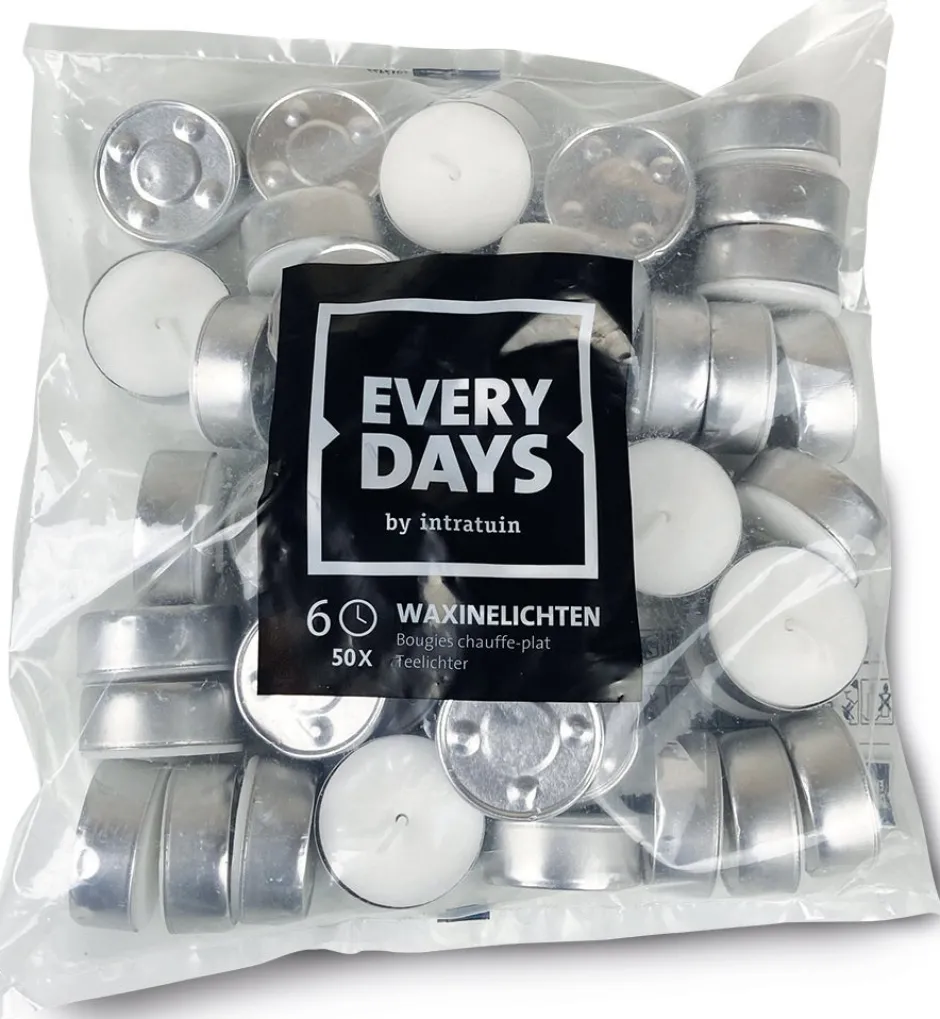 Intratuin Everydays by Teelichter weiß 6 Std. 50 St.| Teelichter