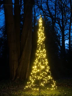 Intratuin Fairybell Flaggenmast Lichterbaum H 4 m mit 400 LEDs warmweiß| Led Weihnachtsbäume (Außen)