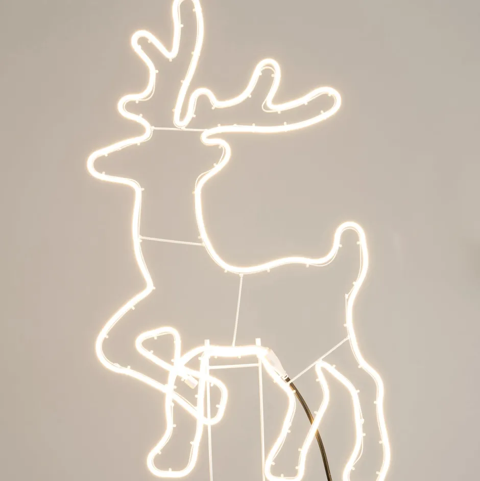 Intratuin Gartenstecker Rentier mit LED Beleuchtung 50 x 2 x 88 cm warmweiß| Weihnachtsfiguren (Außen)