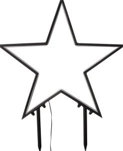 Intratuin Gartenstecker Stern mit Timer schwarz warmweiß 53 x 3 56 cm| Weihnachtsfiguren (Außen)