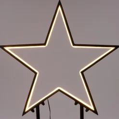 Intratuin Gartenstecker Stern mit Timer schwarz warmweiß 53 x 3 56 cm| Weihnachtsfiguren (Außen)