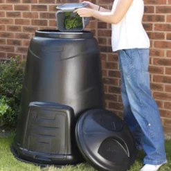 Intratuin Harcostar Komposter schwarz D 74 H 90 cm| Pflanzerde & Substrat|Komposterde