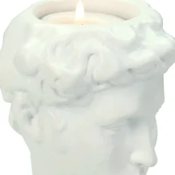 Intratuin HD Collection Kerzenständer Roman weiß 8,8 x 8,5 x 21,5 cm| Kerzenständer