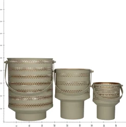 Intratuin HD Collection Teelichthalter Sunset beige 17 x 15 x 19 cm| Teelichthalter