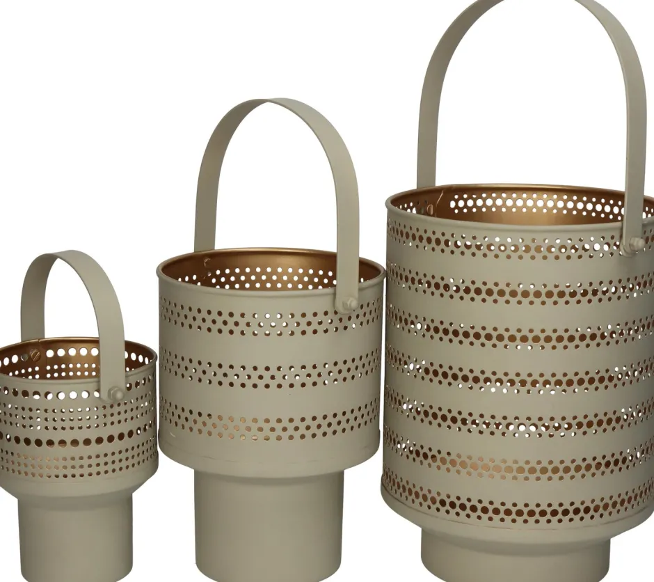 Intratuin HD Collection Teelichthalter Sunset beige 14 x 12 x 15 cm| Teelichthalter