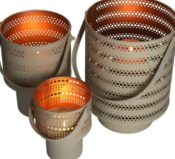 Intratuin HD Collection Teelichthalter Sunset beige 14 x 12 x 15 cm| Teelichthalter