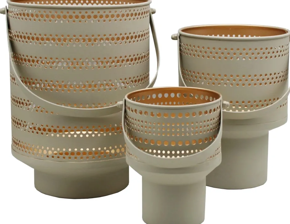 Intratuin HD Collection Teelichthalter Sunset beige 14 x 12 x 15 cm| Teelichthalter